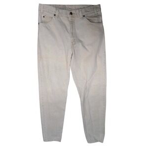 Levis 501 Mens 38x30 Tan - LightOrange Denim Jeans Straight Leg Button Fly